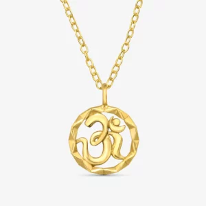 Naszyjnik srebrny pozłacany symbol Om